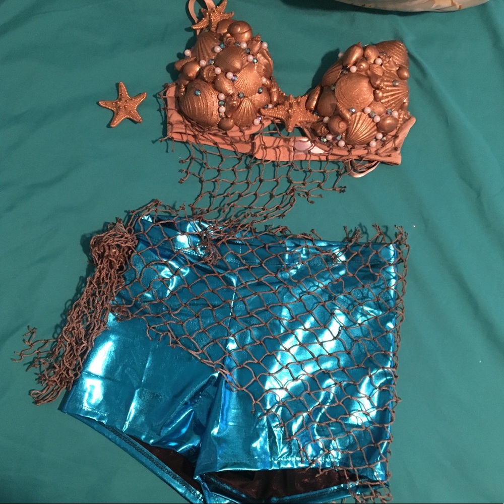 Seashell bra rave girl mermaid costume